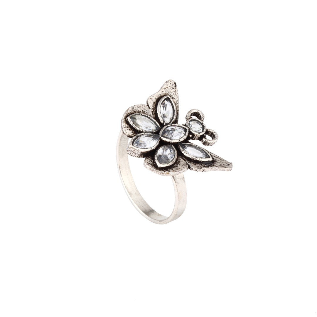 Ad stone Butterfly adjustable ring