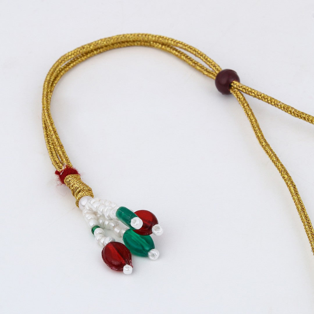 Red Meenakari Floral Alloy Necklace Set