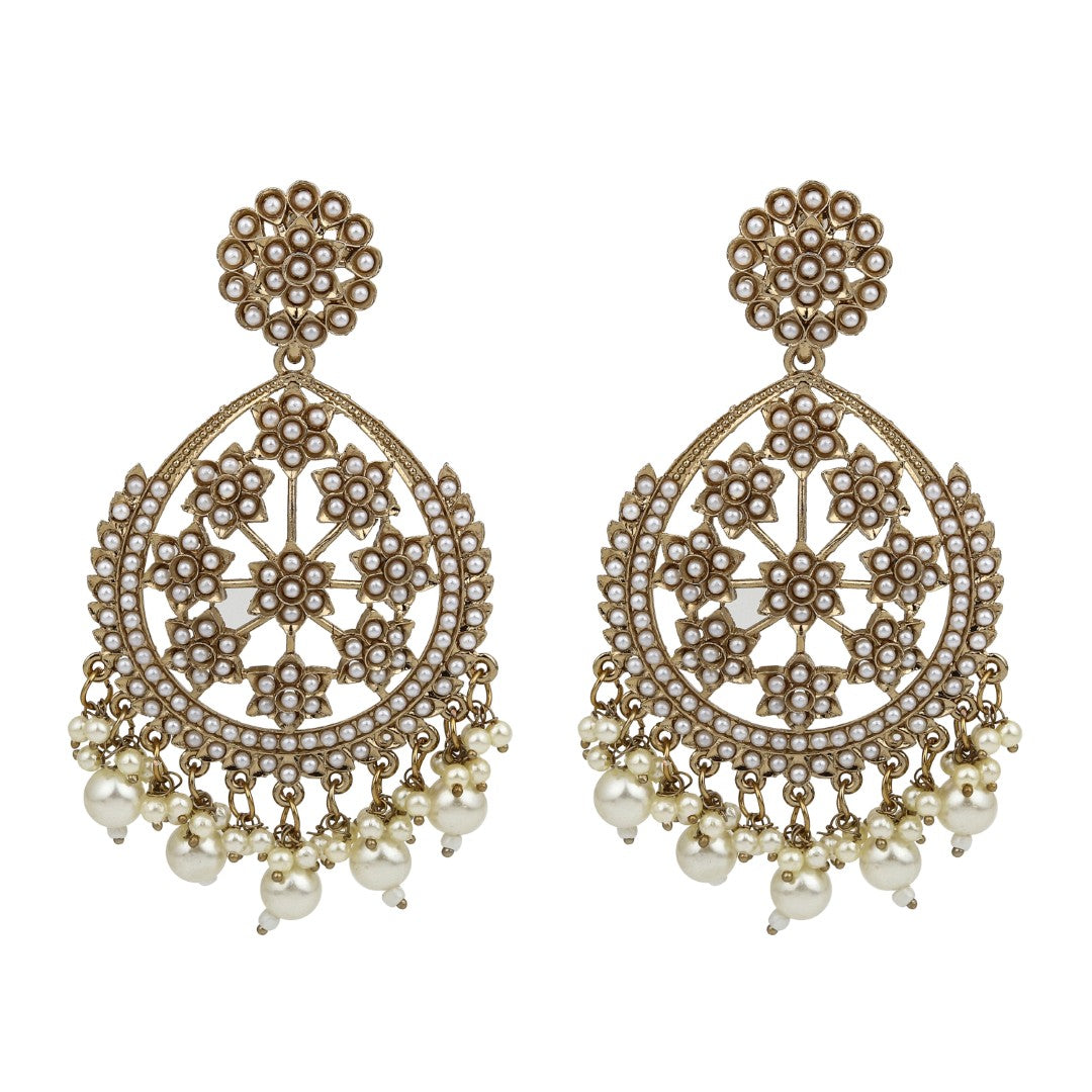 Gold-Plated Floral Motif Earrings