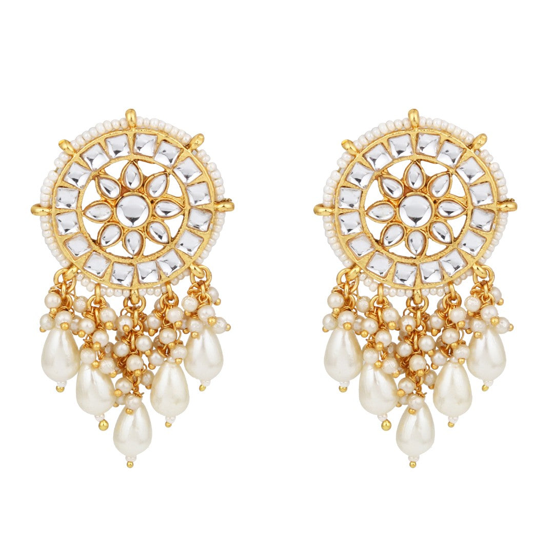 Kundan Studs with pearl drops