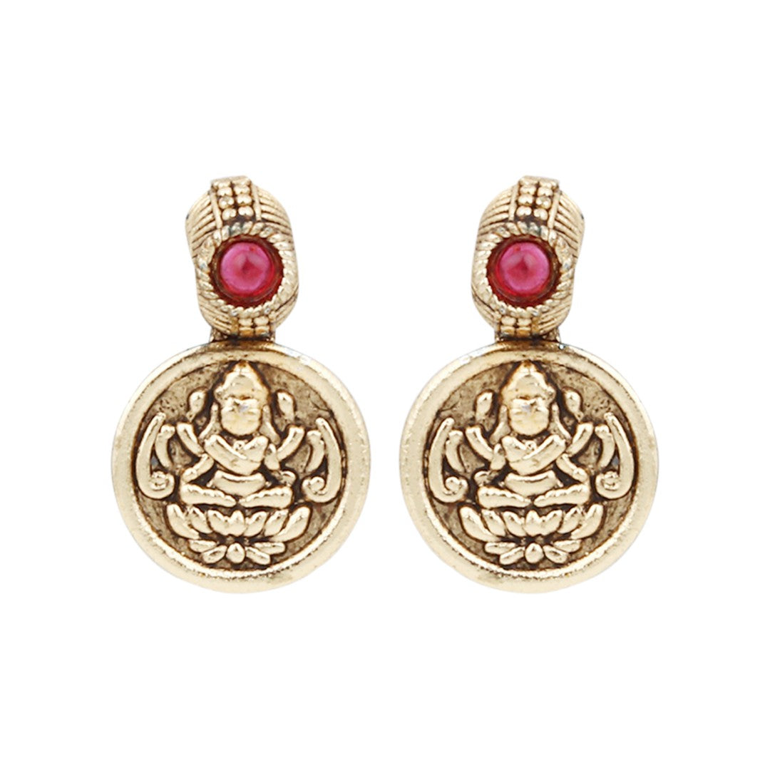 Gold Plated Laxmi coin Necklace Set - Multi