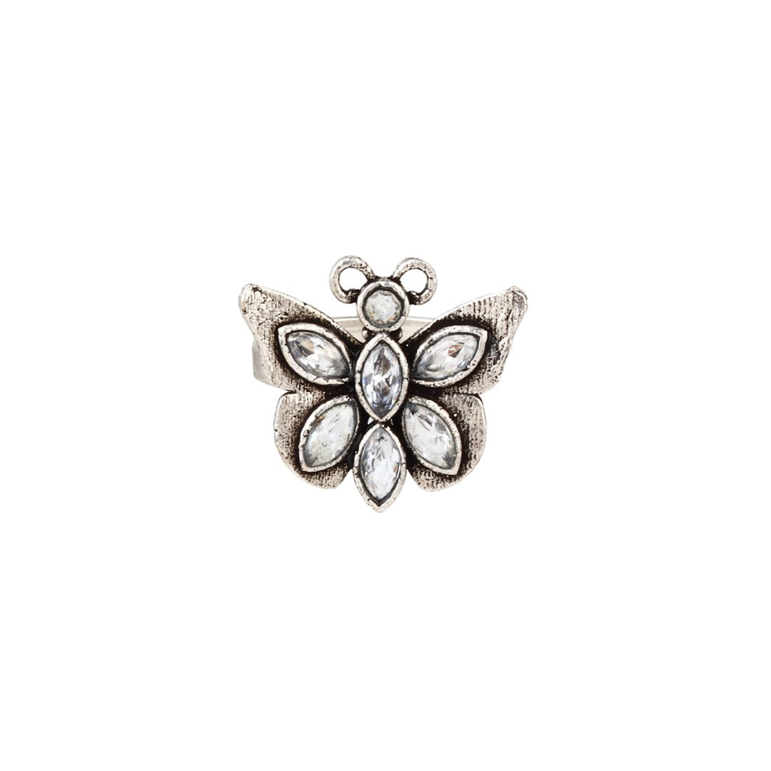 Ad stone Butterfly adjustable ring