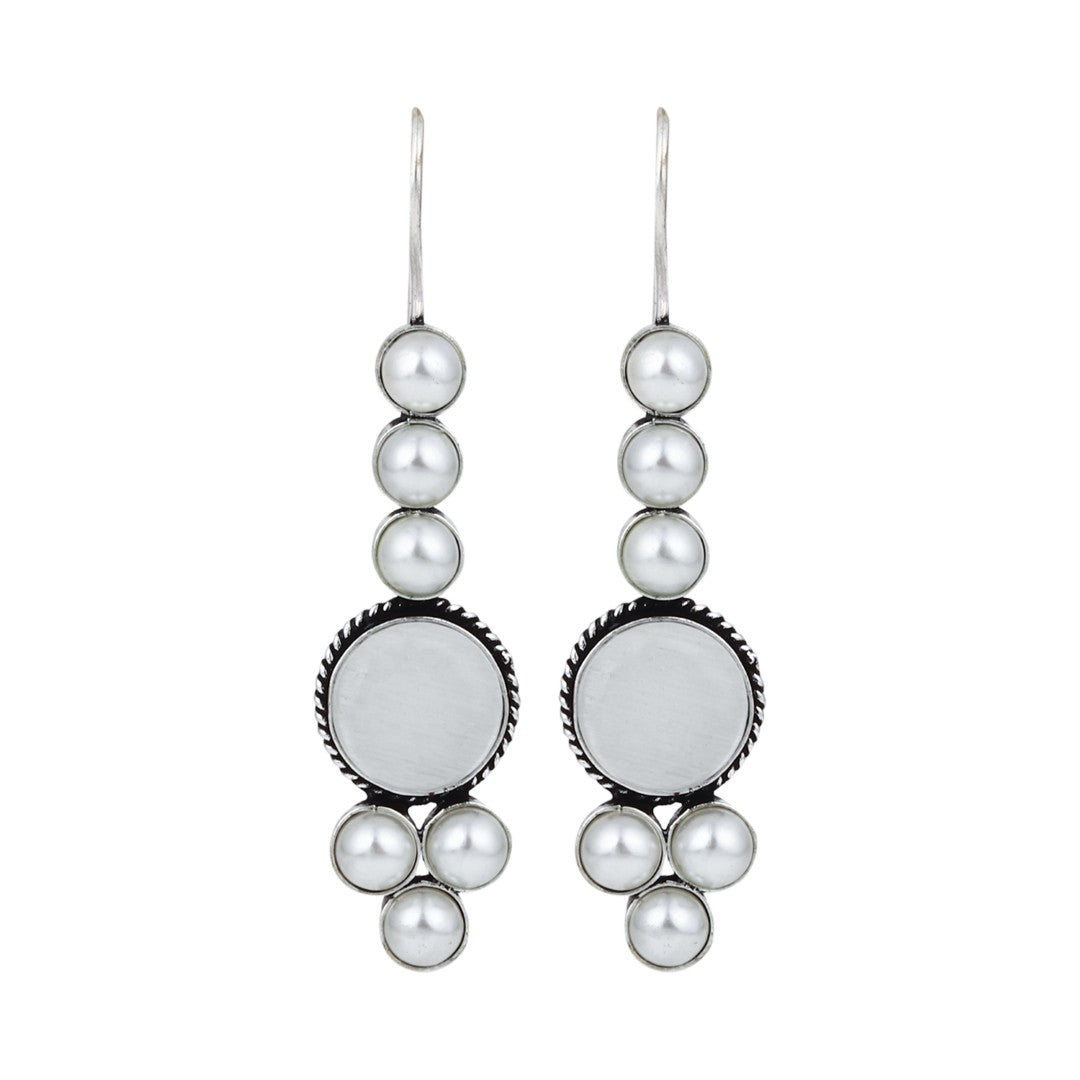 Pearl & Stone drop earring White