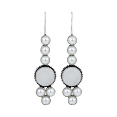 Pearl & Stone drop earring White