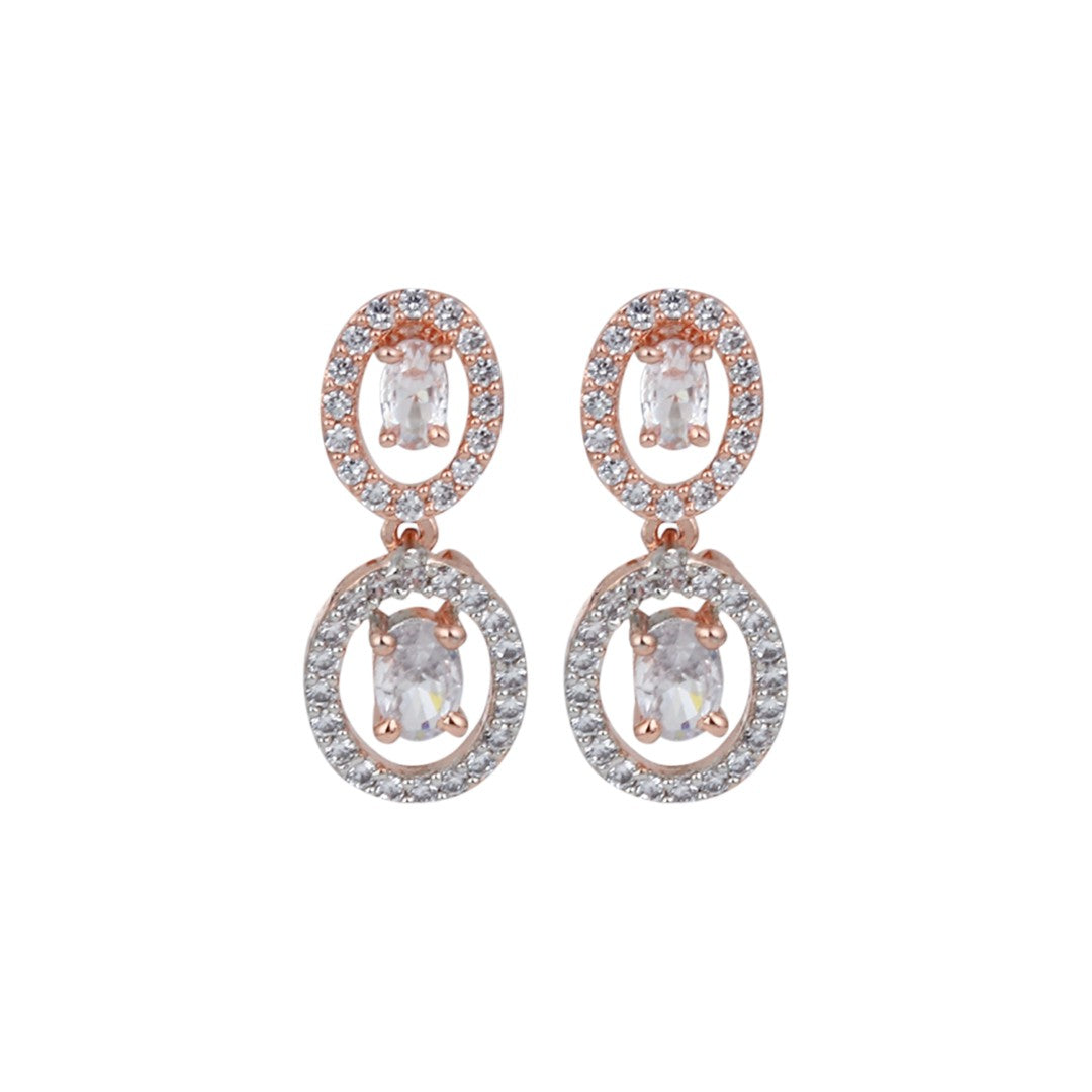 Rose Gold plated Oval drop Earring