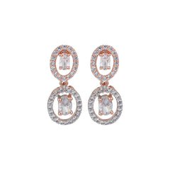 Rose Gold plated Oval drop Earring