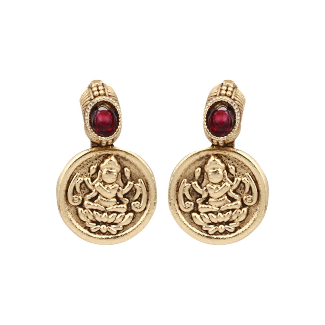 Gold Plated Laxmi coin Necklace Set