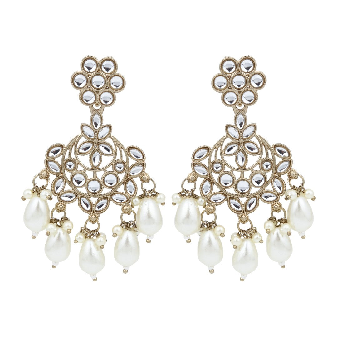 Contemporary Kundan chandbali