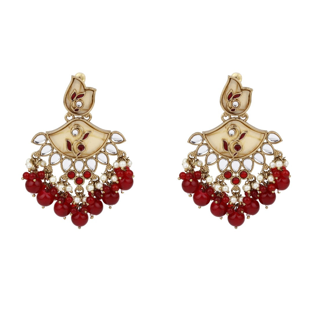 Contempoary MOP Chandbali - Red