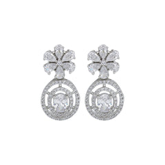 Rose Gold plated Flower Oval drop Earring
