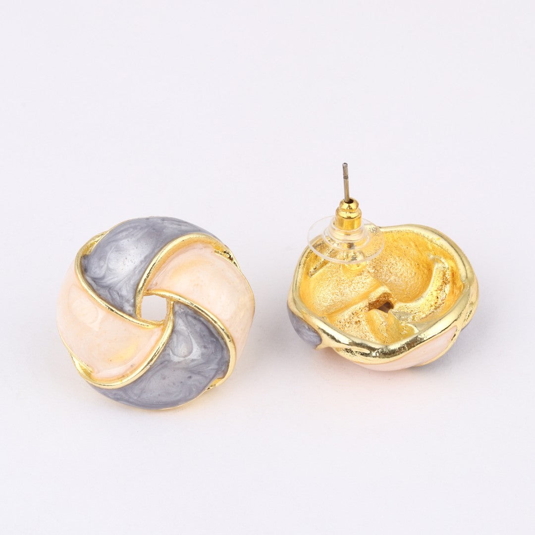 Enamelled Multi coloured Pinwheel Stud  earring