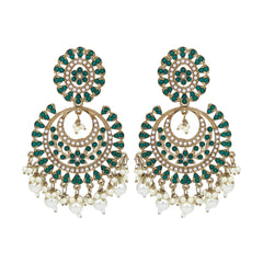 Circular Contemporary Chandbali - Green