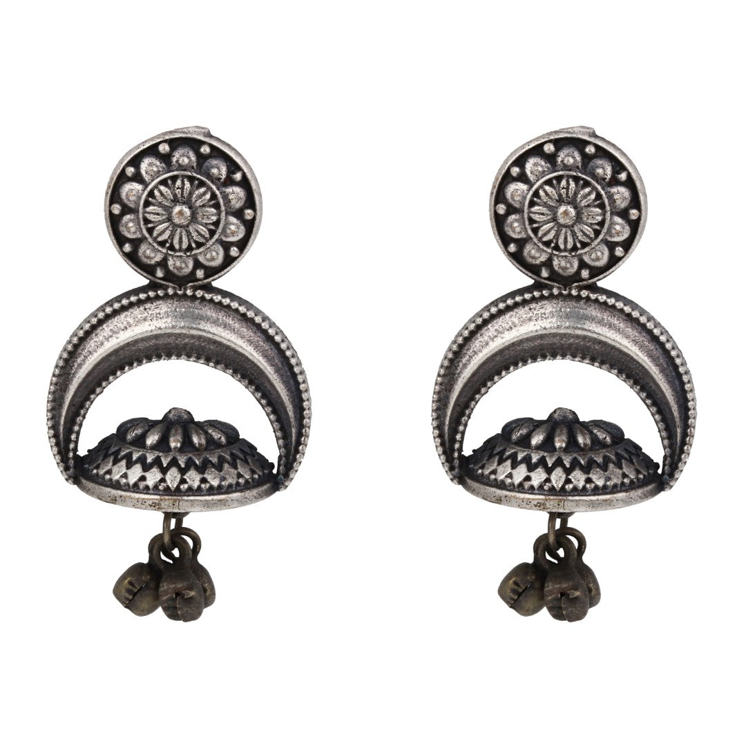 Silver Oxydised finish Drop earring