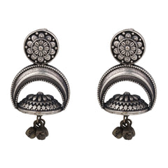 Silver Oxydised finish Drop earring