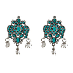 Stones Studded Bird Studs- Green
