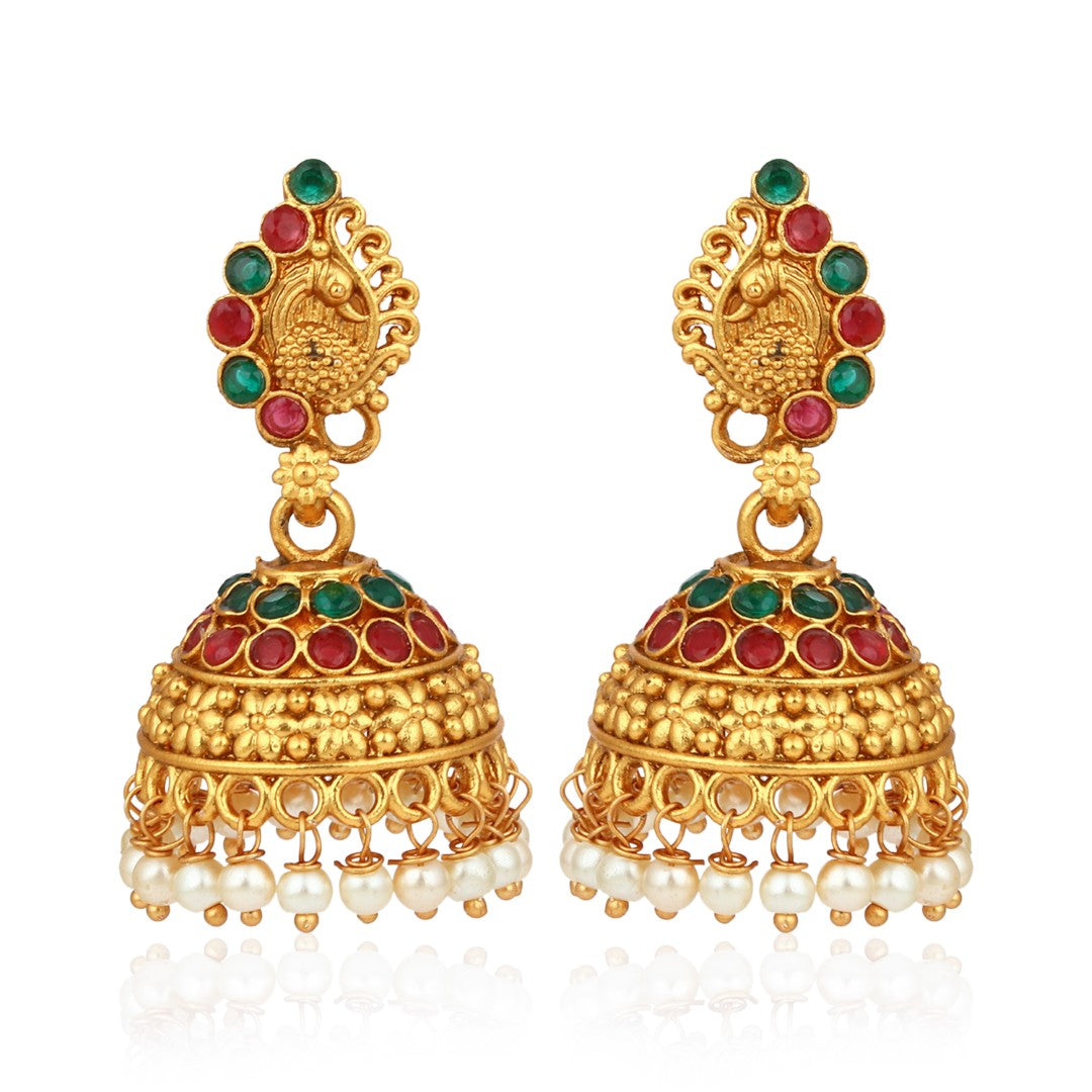 Traditional Multicolor Temple Necklace Set