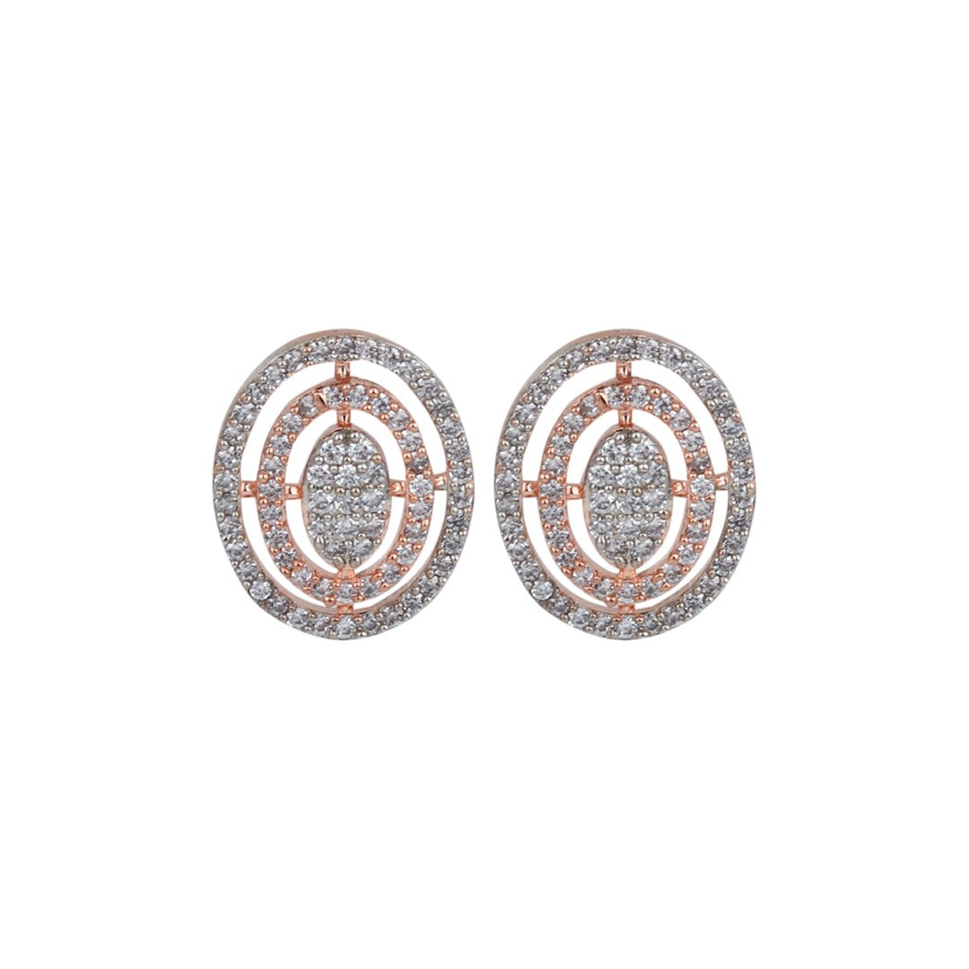 Rose Gold plated Oval Studs