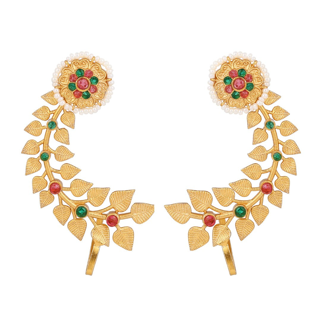 Floral Gold plated Earcuffs