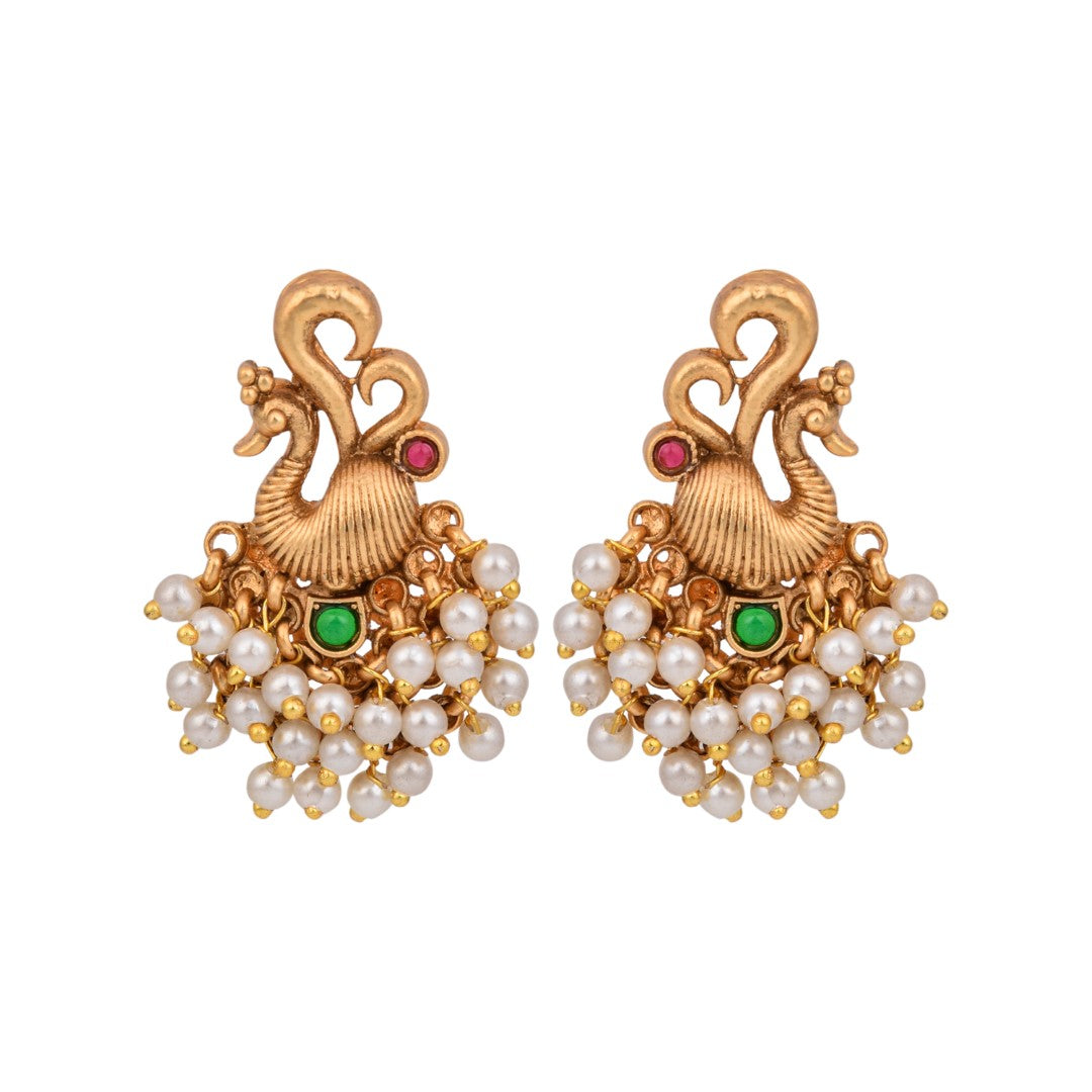 Gold plated peacock Studs