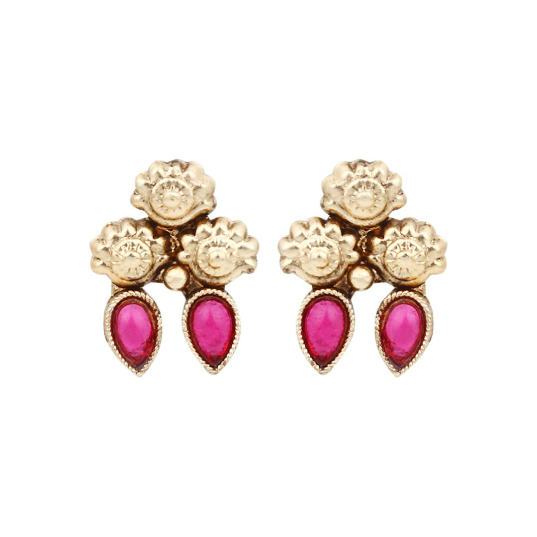 Gold Plated Multi coloured stone Necklace set