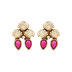 Gold Plated Multi coloured stone Necklace set