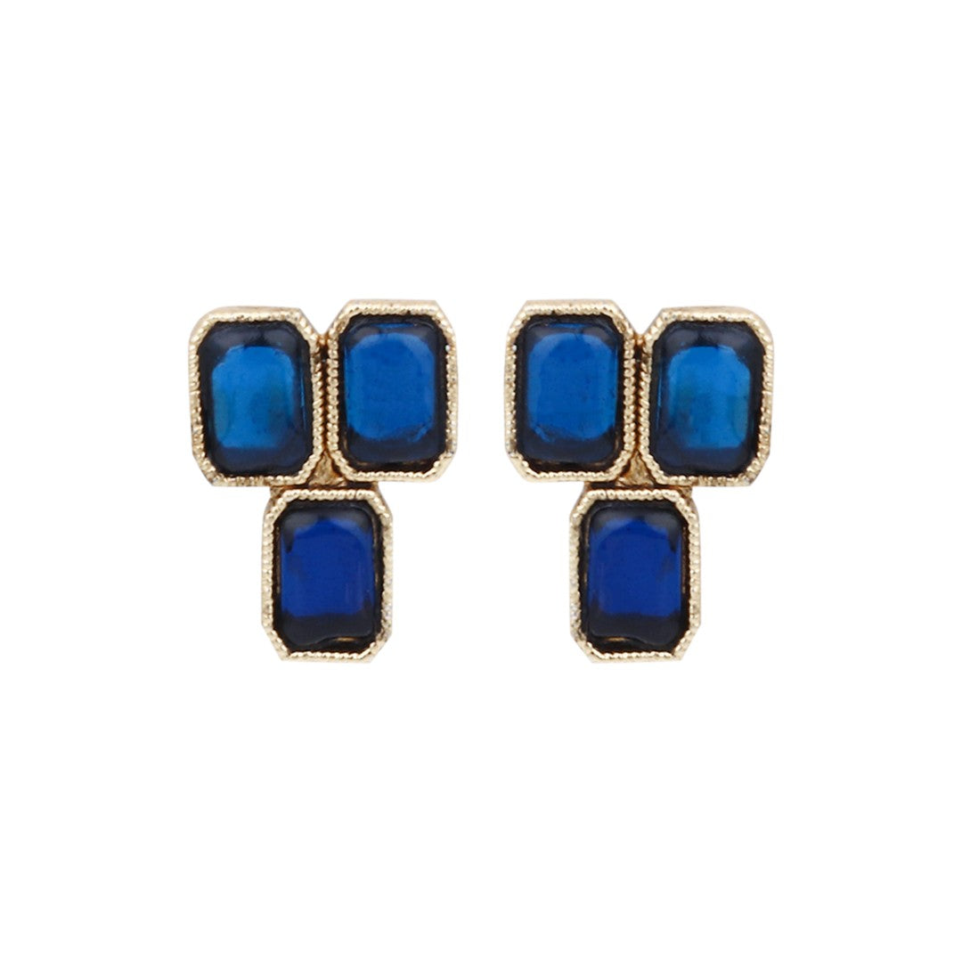 Gold Plated Delicate Necklace Set - Blue