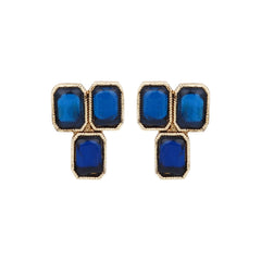 Gold Plated Delicate Necklace Set - Blue