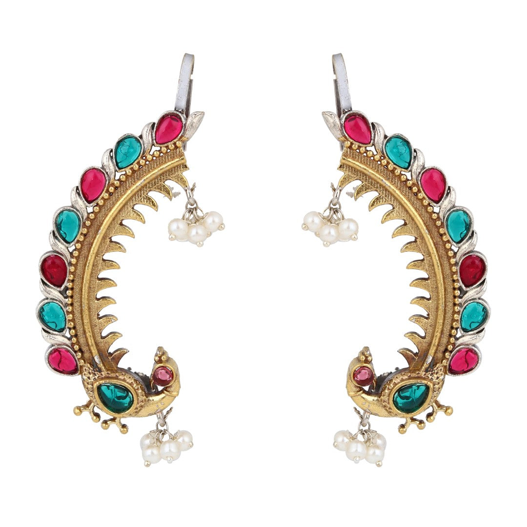 Peacock Crescent Earrings