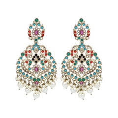Pan shaped Contemporary Chandbali - Multi