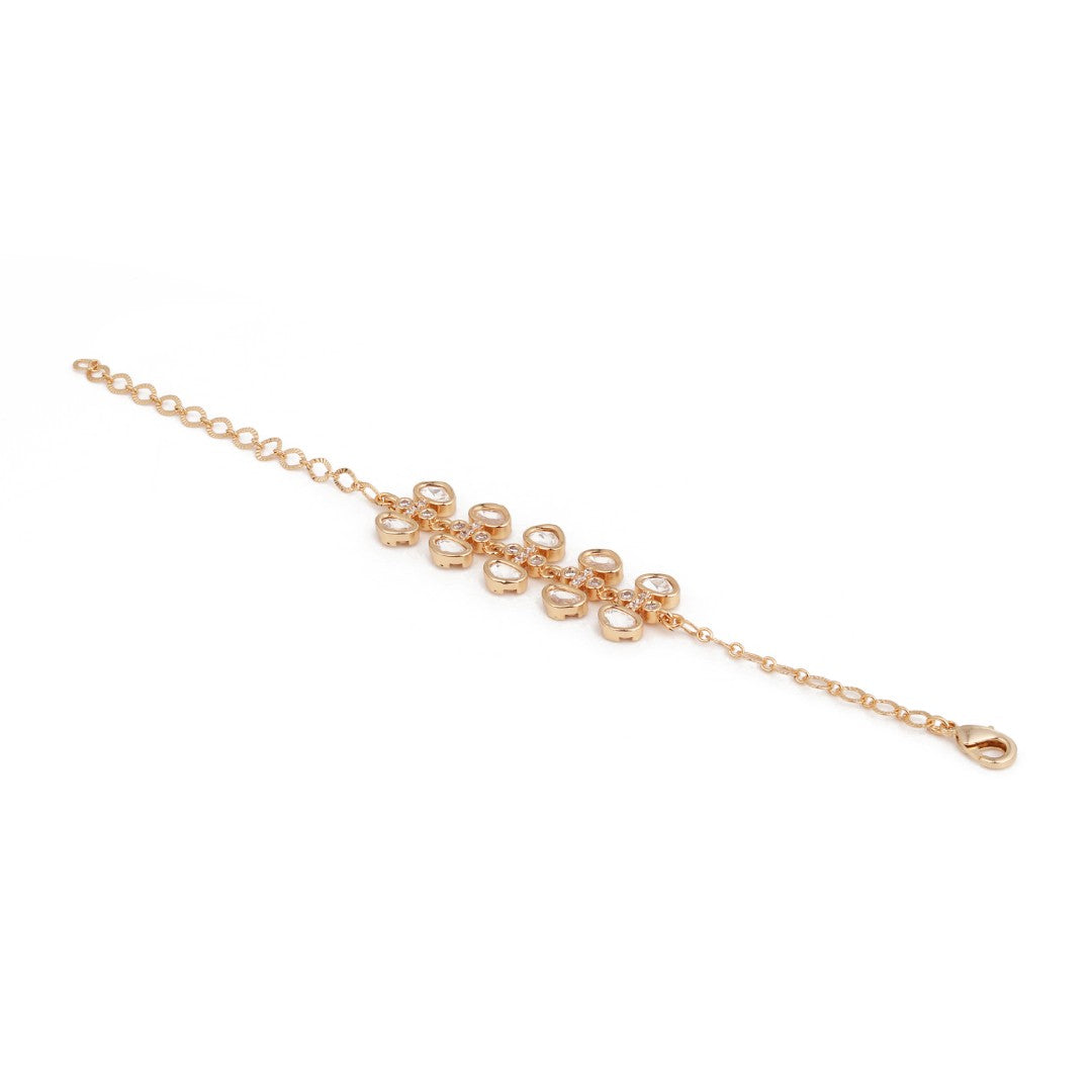 Minimal Crystal Cluster Kundan Bracelet