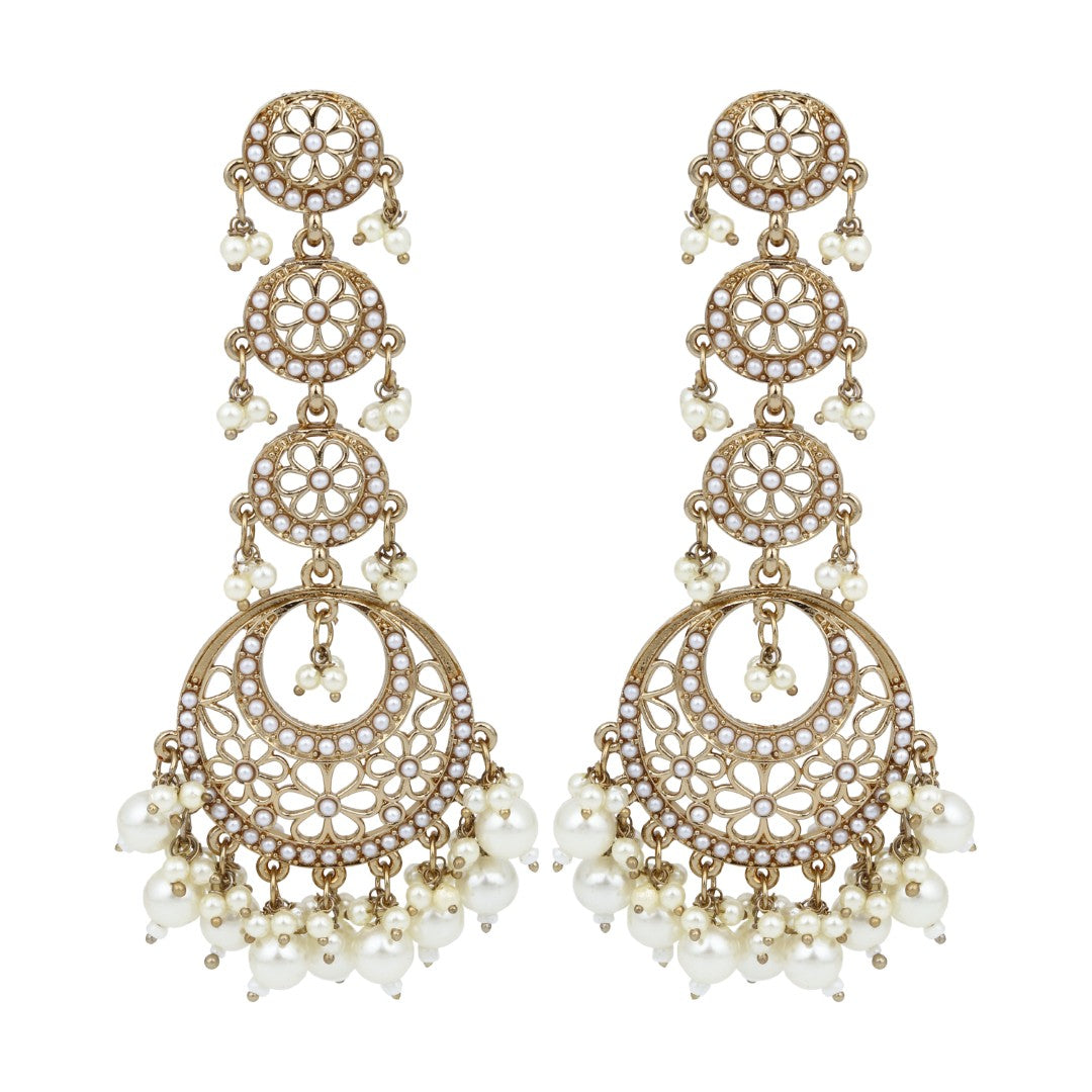 Circle Long drop Earring -  Gold