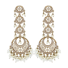 Circle Long drop Earring -  Gold