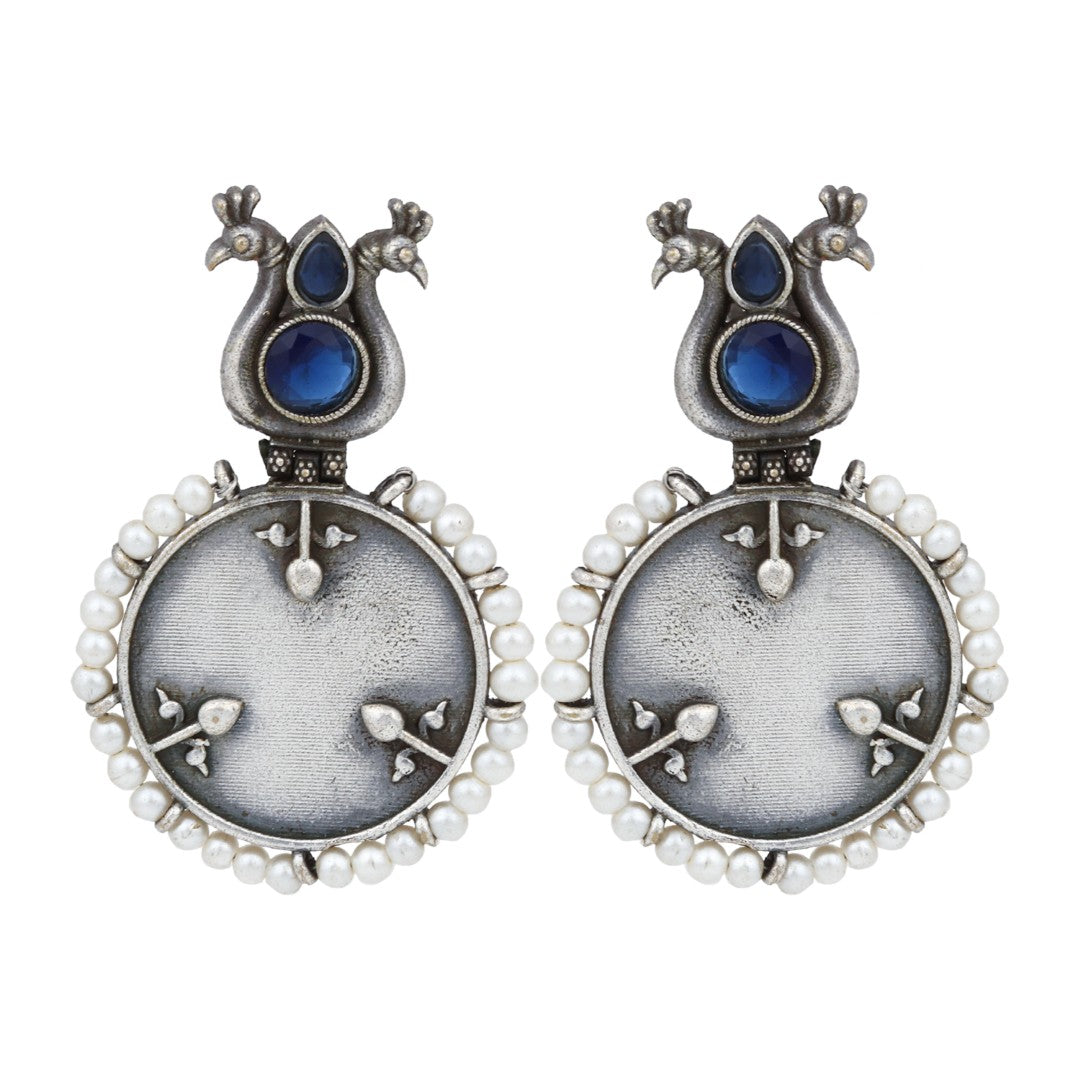 Peacock Mirror Charm Earrings