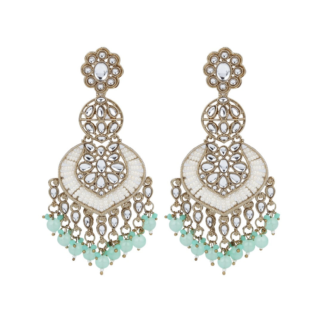 Gold plated & Meenakari Chandbali Mint