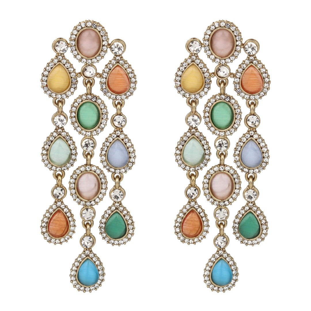 Chandelier Drop Earring Multi col
