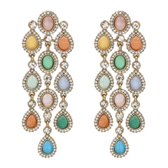 Chandelier Drop Earring Multi col