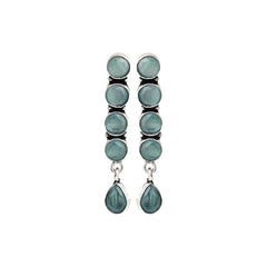 Elegant Long Stud Earrings with Teardrop Design Mint