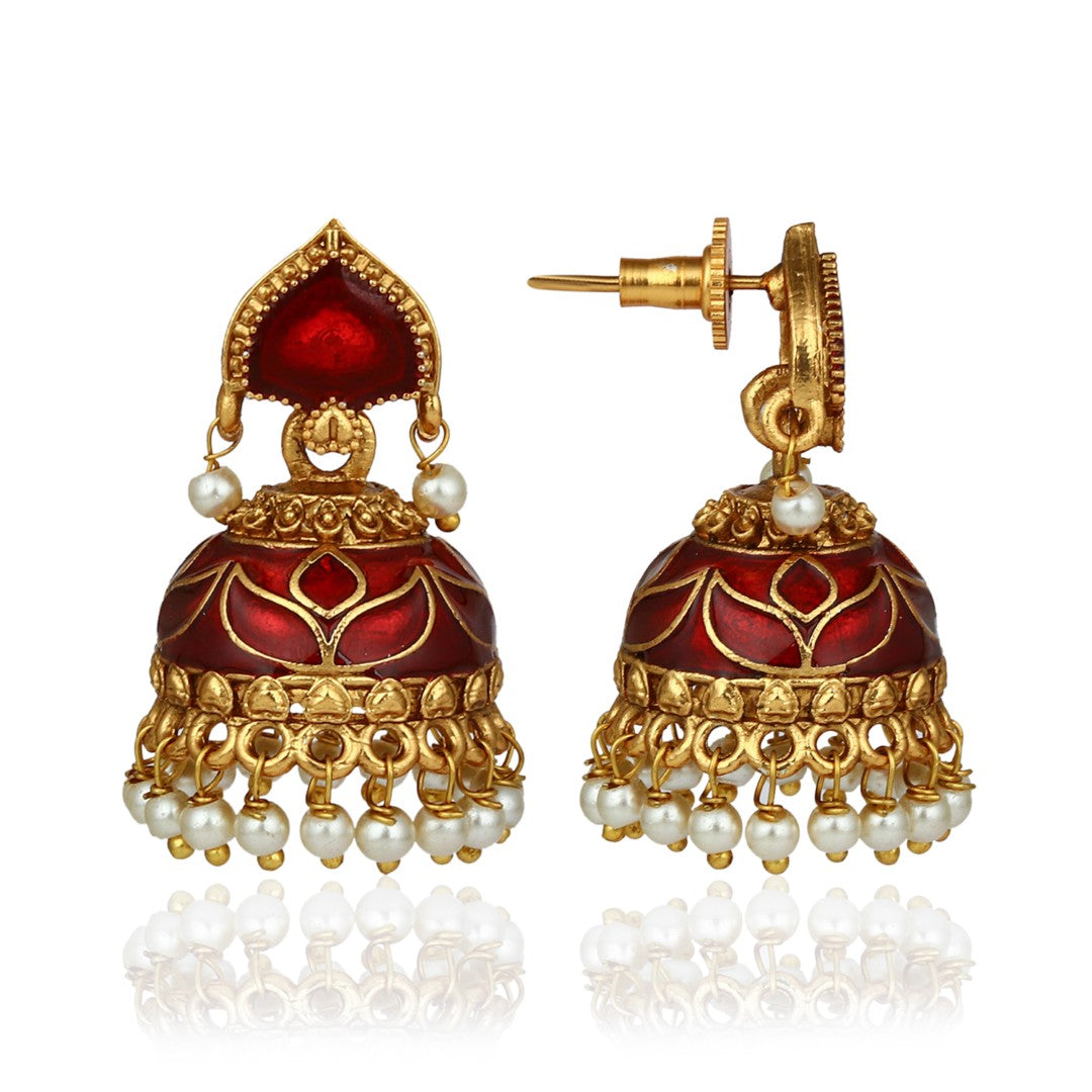 Traditional Temple Lord ganesha Necklace Set with Earrings