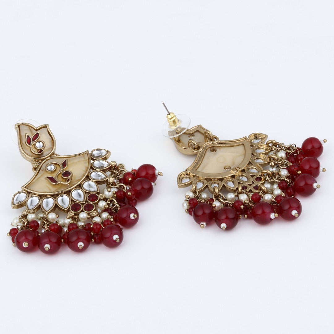 Contempoary MOP Chandbali - Red