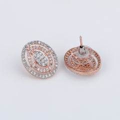 Rose Gold plated Oval Studs