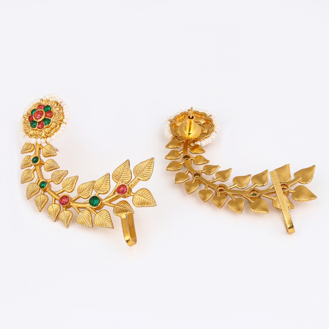 Floral Gold plated Earcuffs