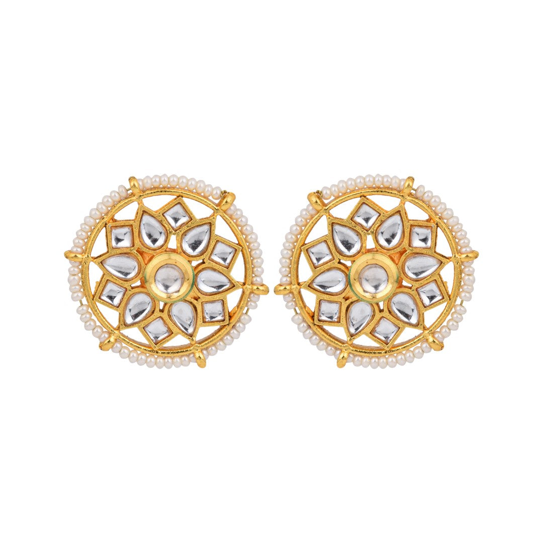 Gold plated kundan Studs