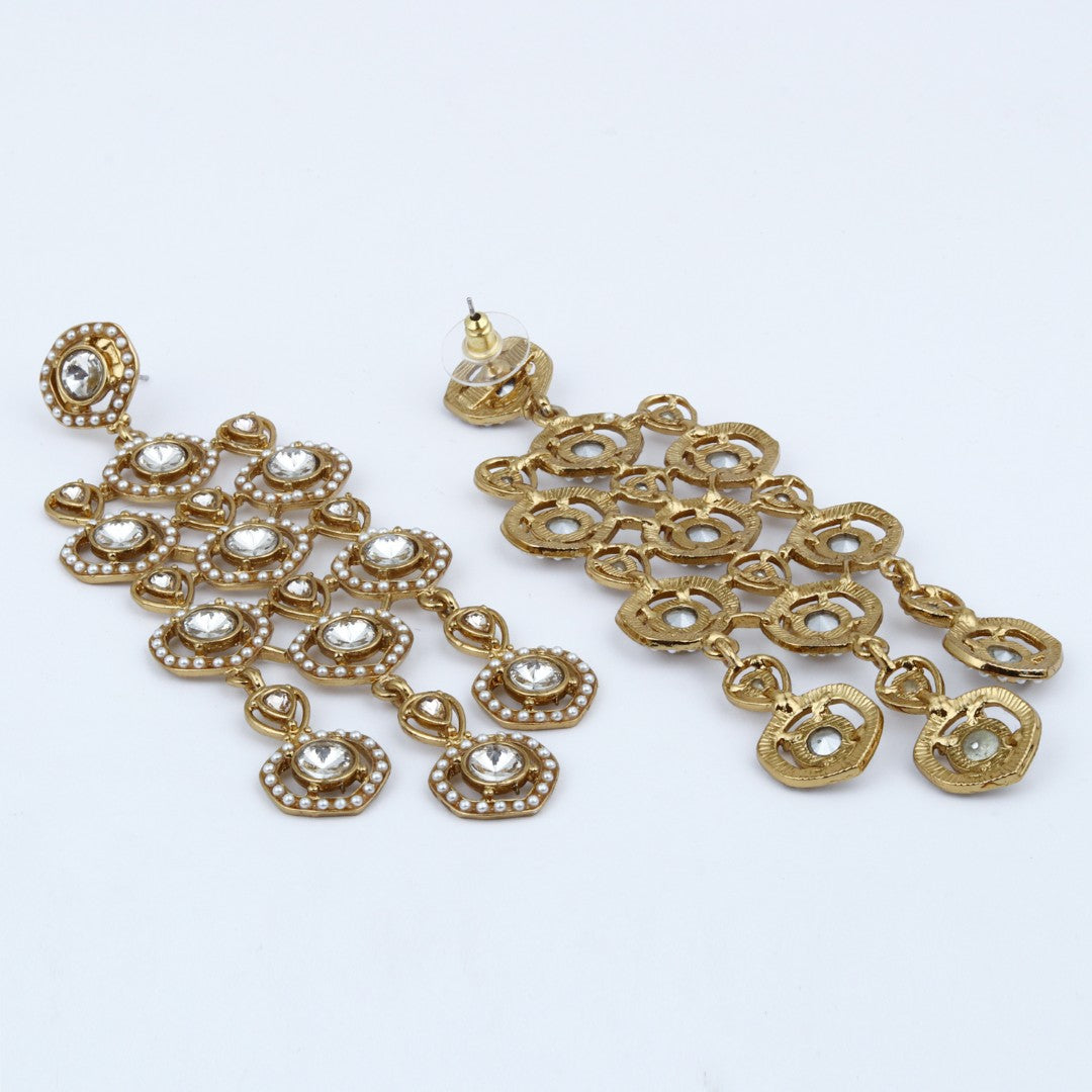Shanaya Gold-Tone Crystal & Pearl Statement Earrings