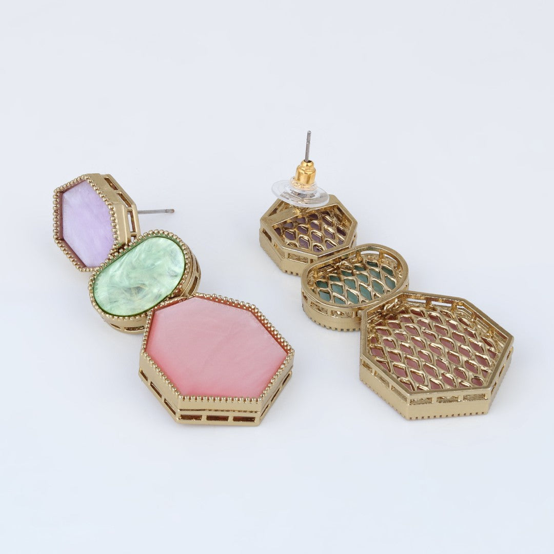 Geometric Statement Drop Earrings