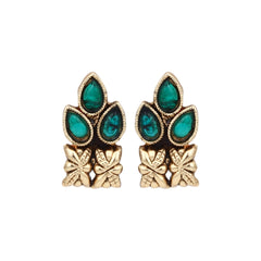Gold Plated Delicate Necklace Set Green