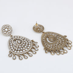 Gold plated kundan chandbali Earring