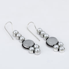 Pearl & Stone drop earring White
