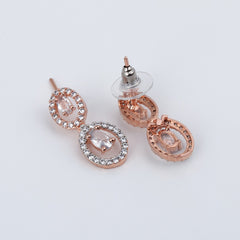Rose Gold plated Oval drop Earring