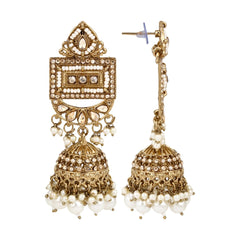 Gold plated long kundan necklace & Earring set