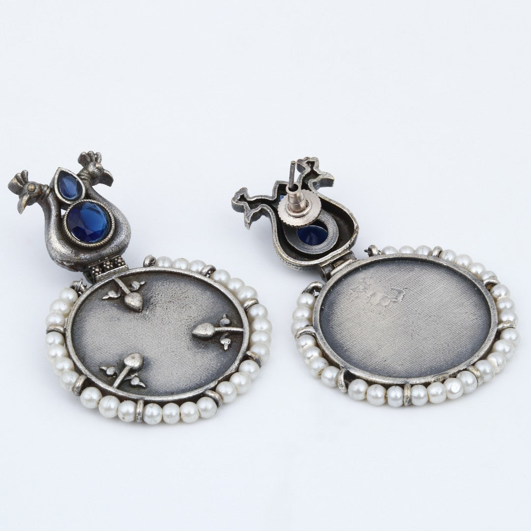 Peacock Mirror Charm Earrings